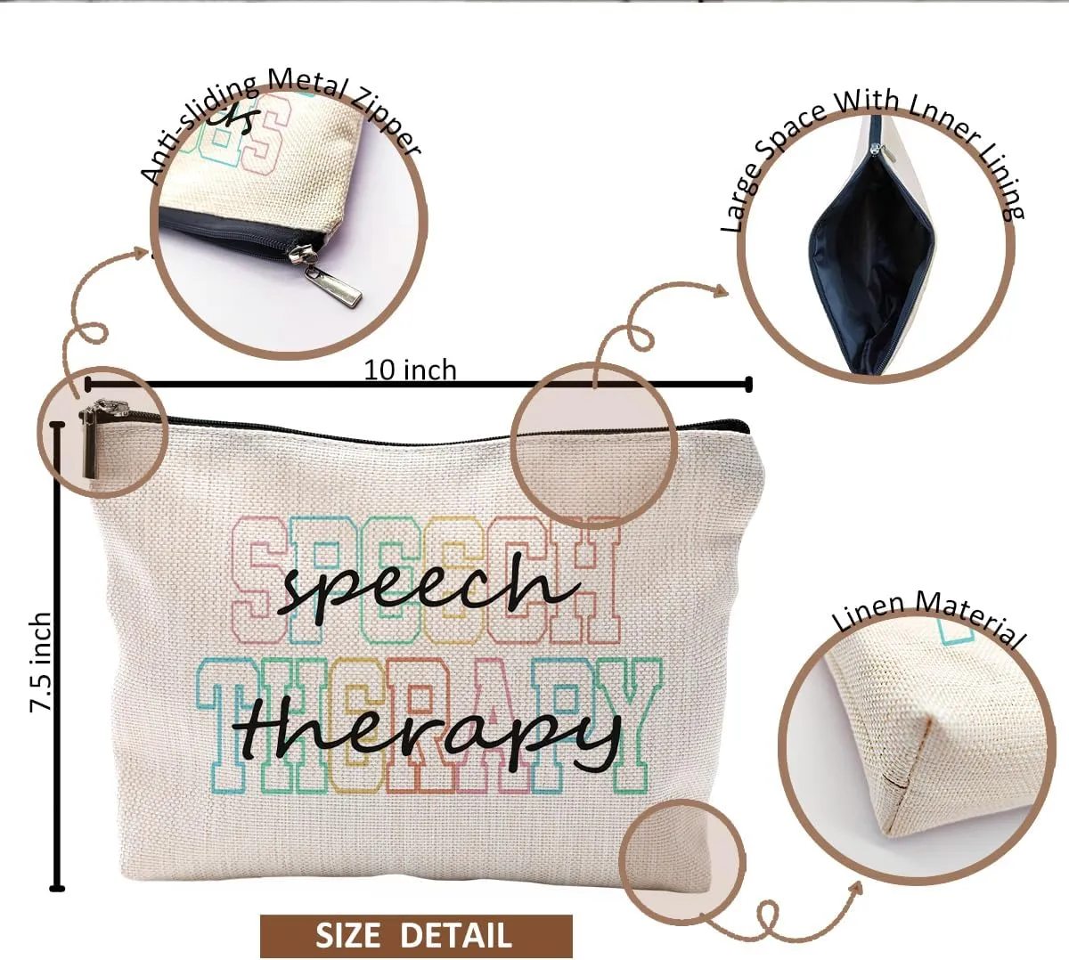 Makeup Bag for Women - Speech Therapist & SLP Gifts, Cosmetic Bag for Purse