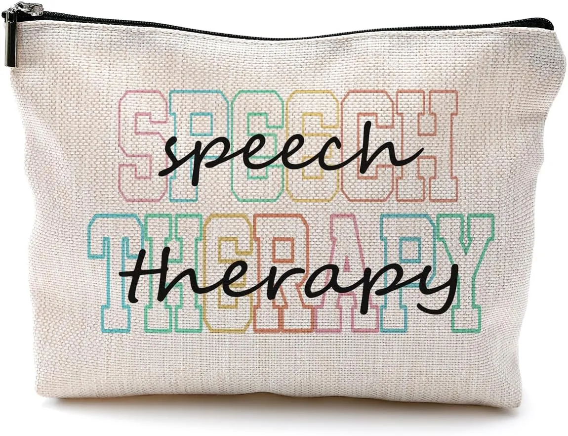 Makeup Bag for Women - Speech Therapist & SLP Gifts, Cosmetic Bag for Purse