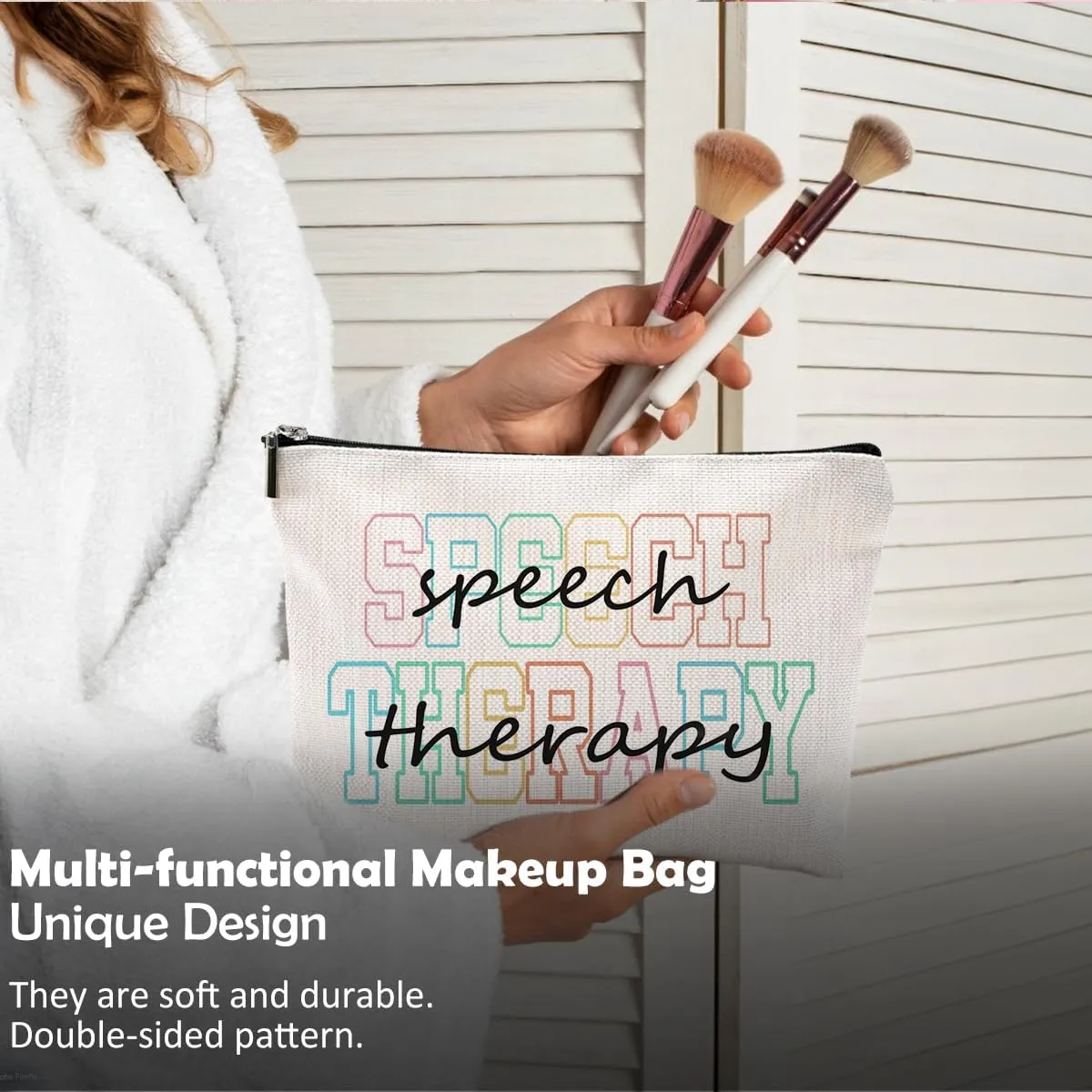 Makeup Bag for Women - Speech Therapist & SLP Gifts, Cosmetic Bag for Purse
