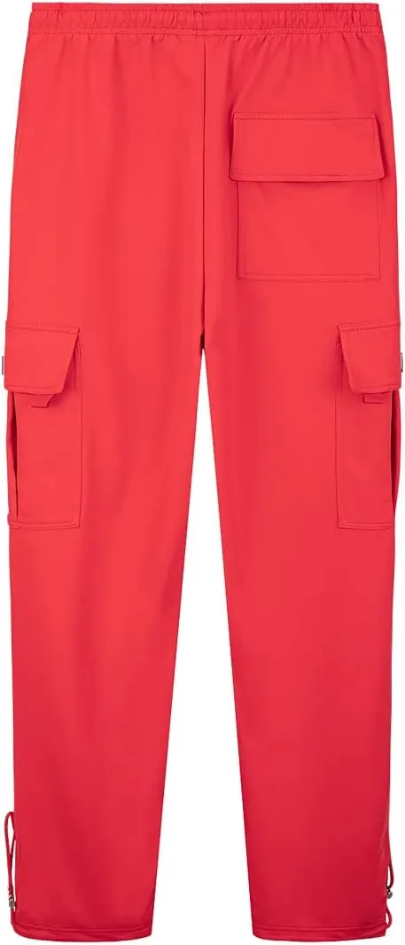 Men's Cargo Sweatpants Loose Fit Pants Joggers for Men with Pockets, Open Bottom Drawstring