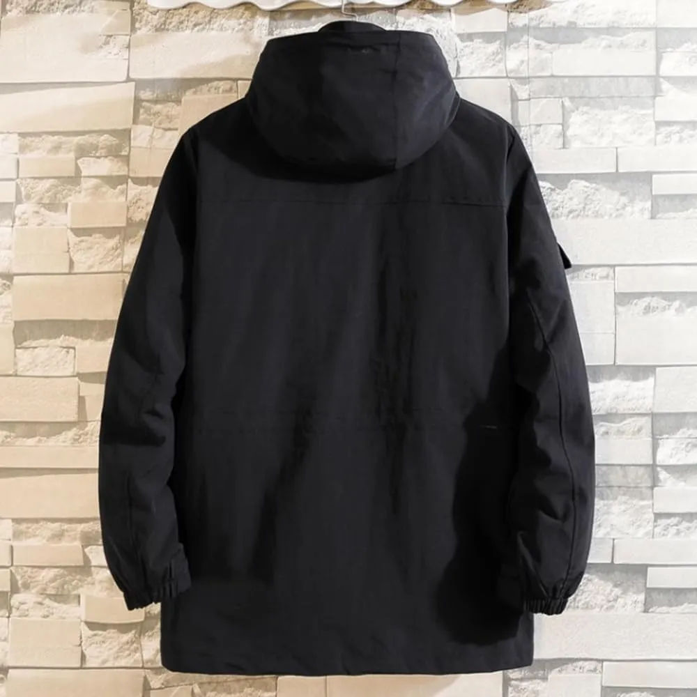 Men's Puffer Jacket Waterproof Winter Hooded Down Jackets Mountain Windbreaker Cotton Padded Coat (Color : Gray, Size : XXXXXX-Large)