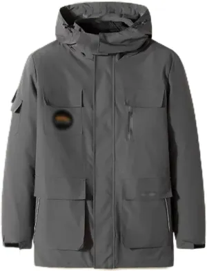 Men's Puffer Jacket Waterproof Winter Hooded Down Jackets Mountain Windbreaker Cotton Padded Coat (Color : Gray, Size : XXXXXX-Large)