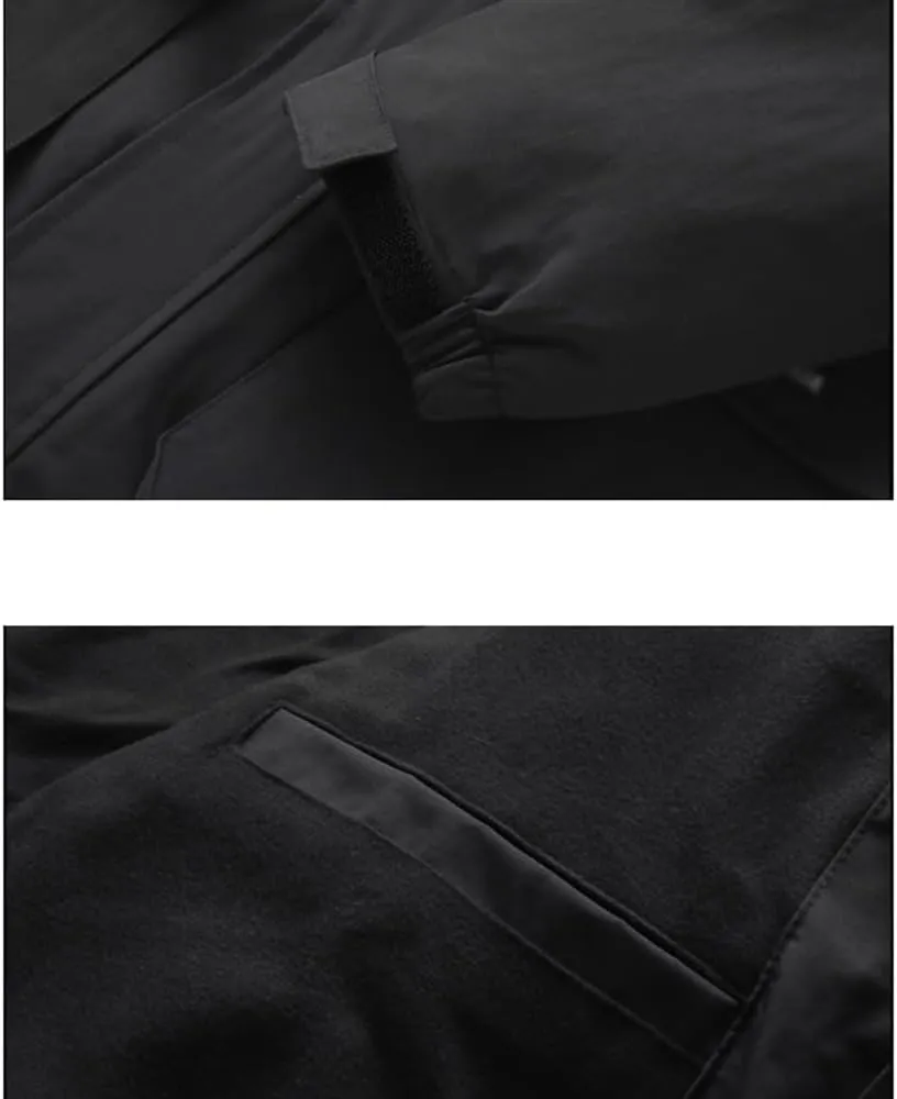 Men's Puffer Jacket Waterproof Winter Hooded Down Jackets Mountain Windbreaker Cotton Padded Coat (Color : Gray, Size : XXXXXX-Large)