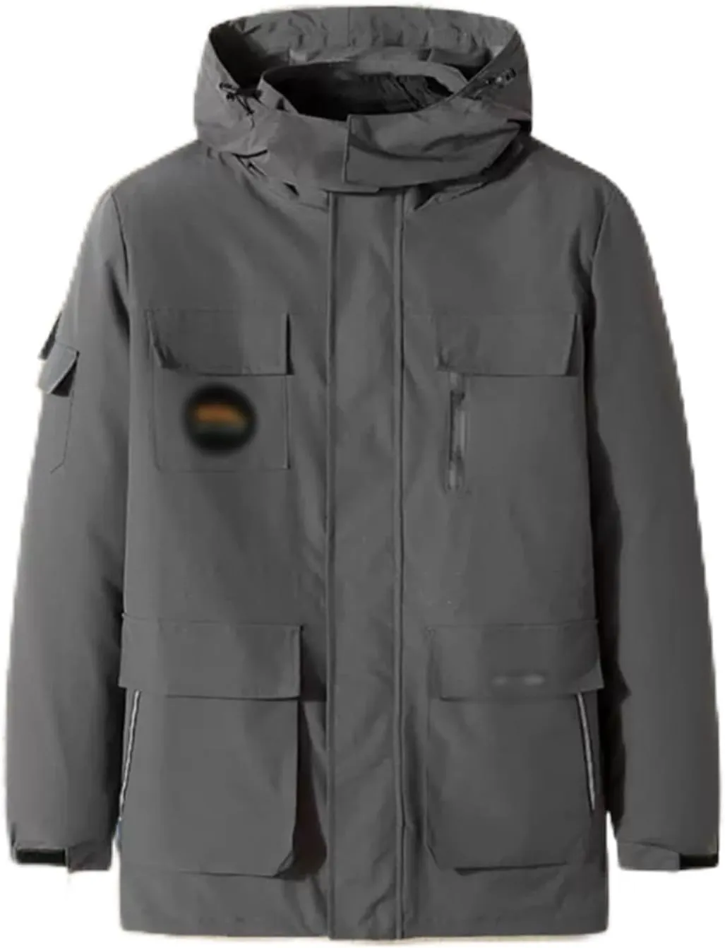Men's Puffer Jacket Waterproof Winter Hooded Down Jackets Mountain Windbreaker Cotton Padded Coat (Color : Gray, Size : XXXXXX-Large)
