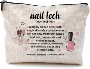 Nail Tech Gifts for Women Makeup Bag, Nail Tech Supplies, Gifts for Nail Technicians, Gifts for Nail Lovers, Nail Tech Cosmetic Bag Toiletry Bag, Nail Artist Gifts, Manicurist Beautician Gifts