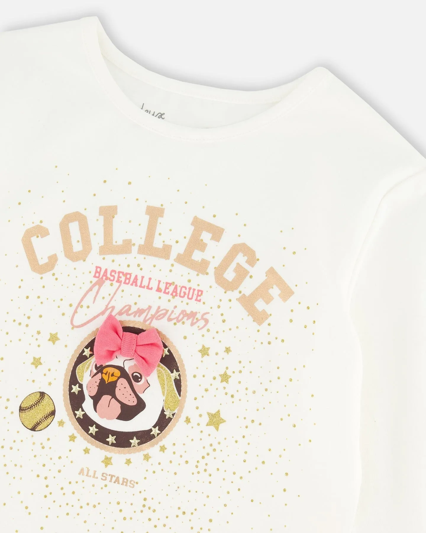 Organic Cotton T-Shirt With Print Off White