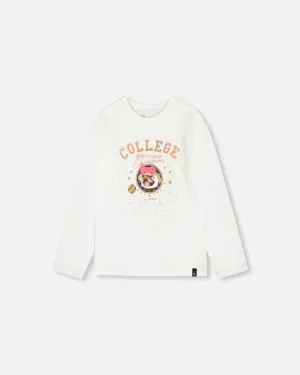Organic Cotton T-Shirt With Print Off White