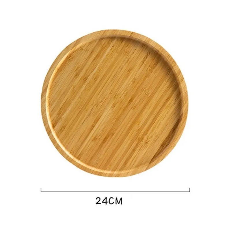 Round Wooden Serving Platter Tray