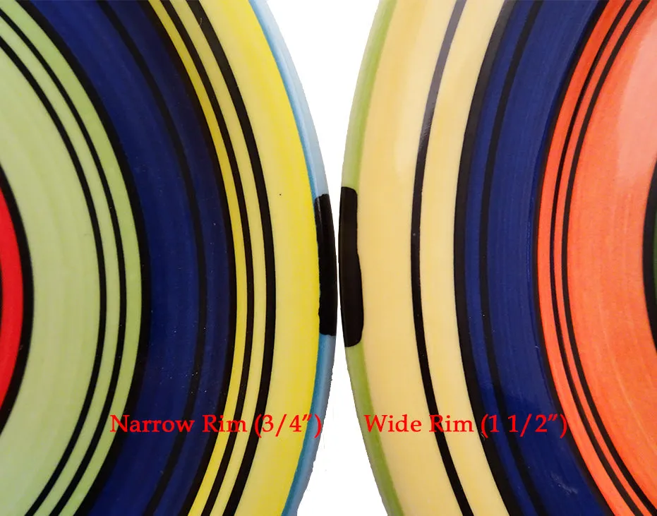 Salad Plate Set - Set of 4 - Colorful Striped | Acapulco