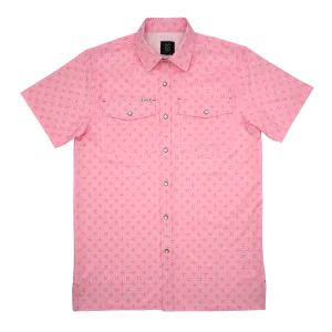 SanJac Pink Coahuila Short Sleeve Pearl Snap Men's Shirt