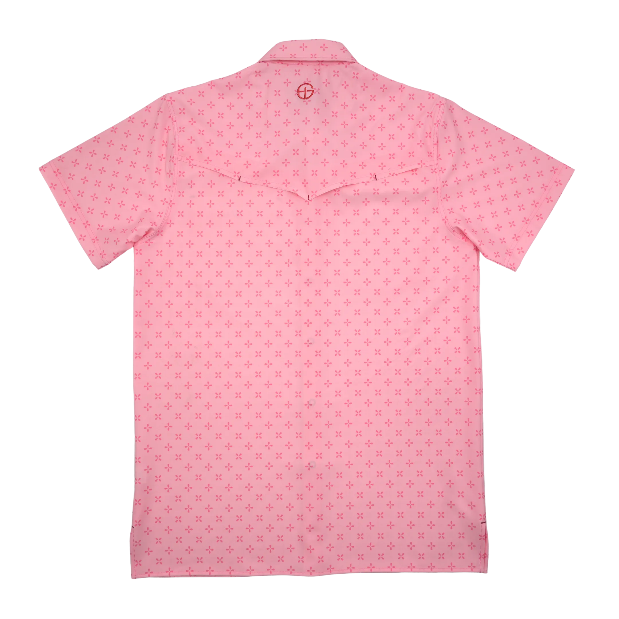 SanJac Pink Coahuila Short Sleeve Pearl Snap Men's Shirt