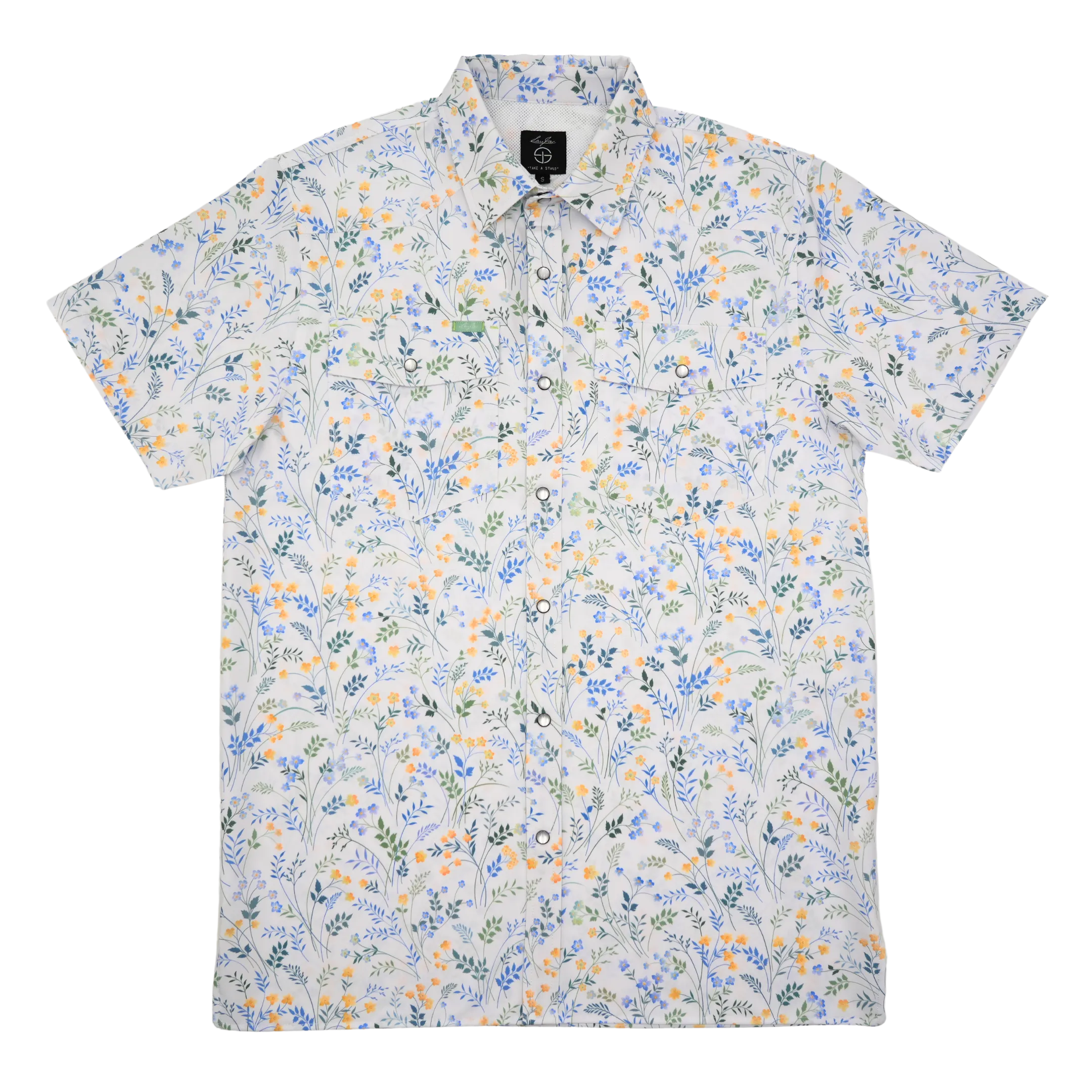 SanJac Wildflower Coahuila Short Sleeve Pearl Snap Men's Shirt