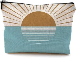 Summer Sunshine Makeup Bag - Beach Essentials, Cosmetic Bag for Women's Vacation Gifts