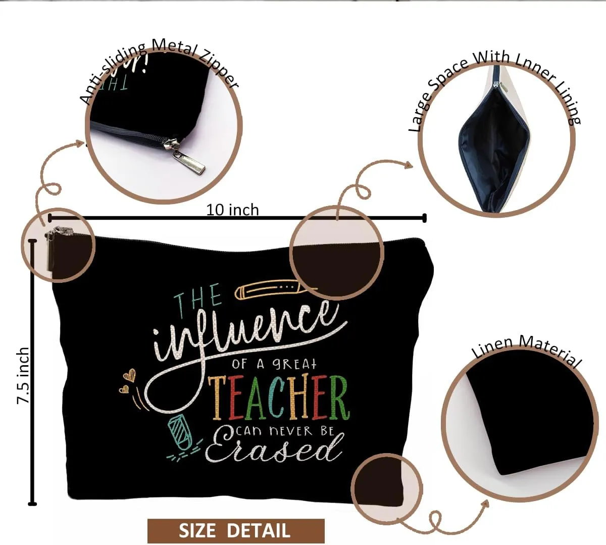 Teacher Appreciation Gifts - Makeup Bag, Best & Thank You Gifts for Teachers
