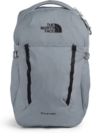 THE NORTH FACE Pivoter Everyday Laptop Backpack, Mid Grey Dark Heather/TNF Black, One Size