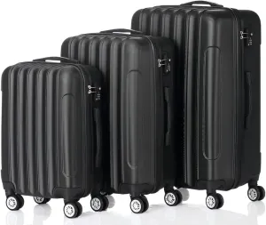 Three Piece Luggage Set Large Capacity Traveling Suitcase Storage Compartment Durable and Solid Structure Suitcases for Travel and Daily Collection Black Black