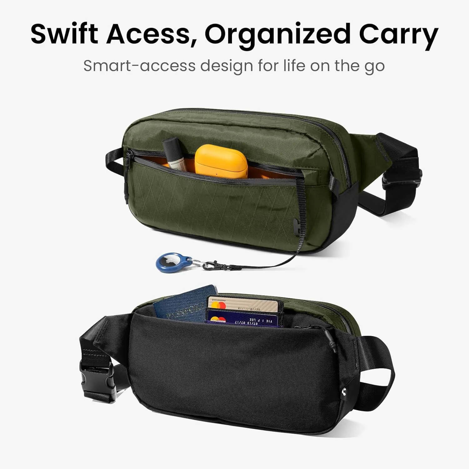 tomtoc 3.5L X-Pac Sling Bag with RFID Blocking, Crossbody Bag Minimalist Chest Shoulder Pack for Men/Women, Water-resistant Lightweight Casual Funny Pack for Travel/Daily Commute, Nintendo Switch 2