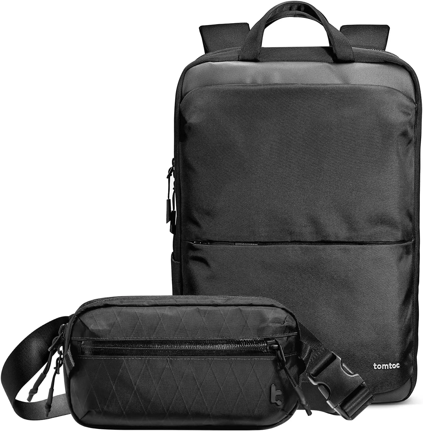tomtoc Laptop Backpack 24L & 3.5L X-Pac Sling Bag with RFID Blocking