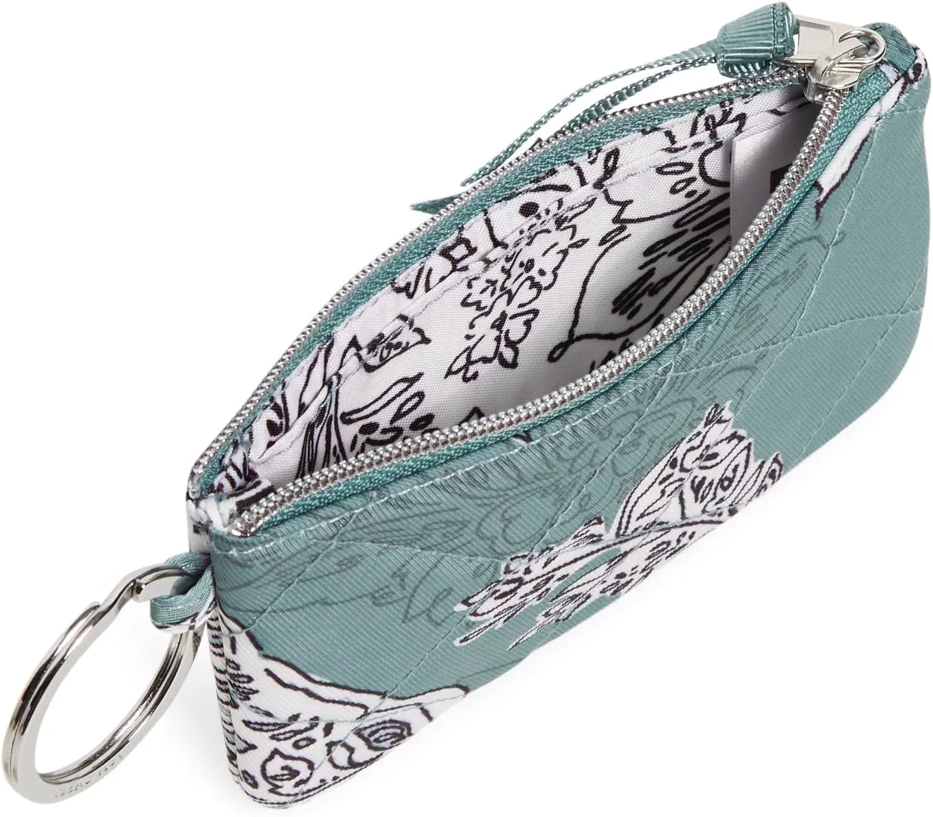 Vera Bradley Women's Performance Twill Zip ID Case and Lanyard Combo, Tiger Lily Blue Oar, One Size