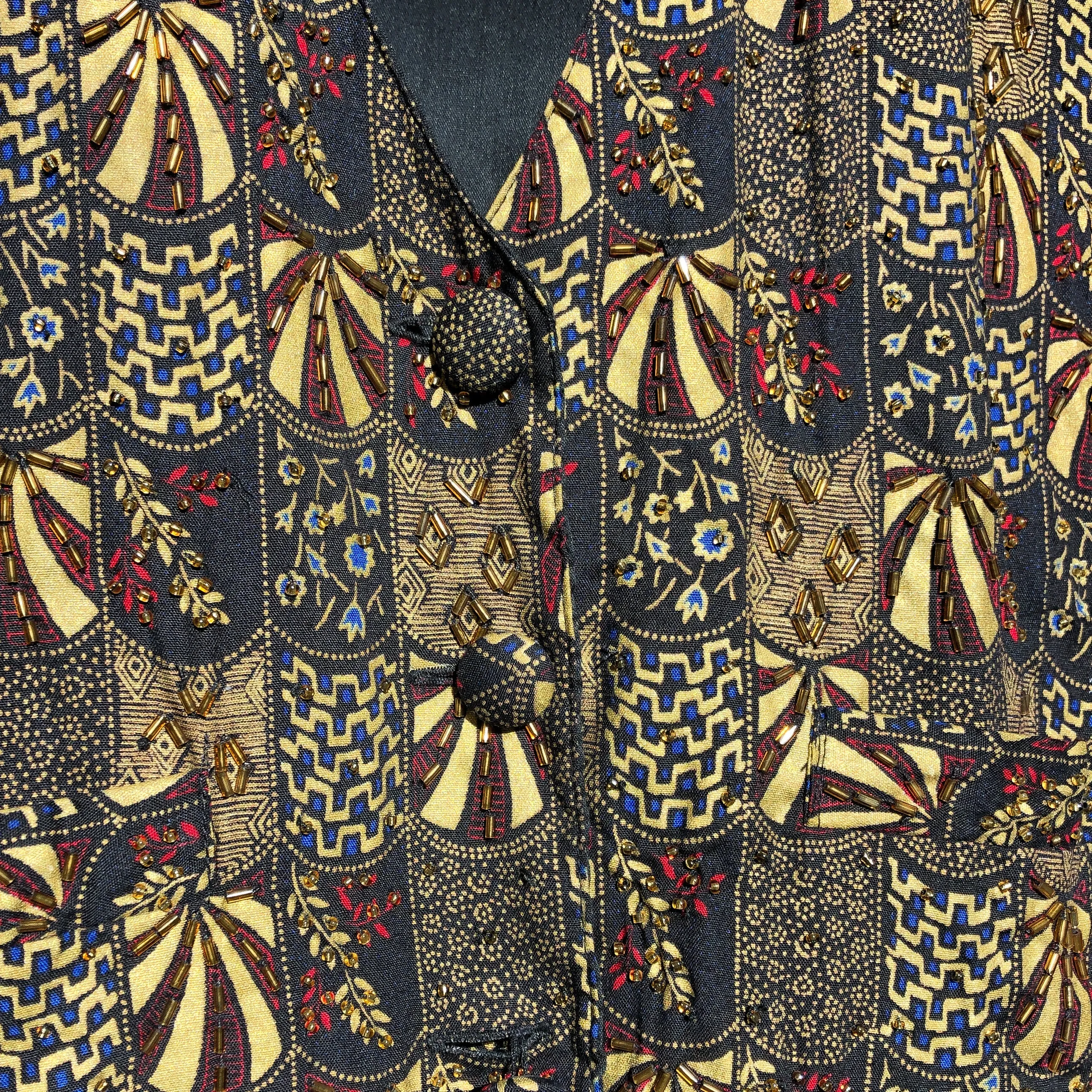 Vintage Beaded Patterned Vest