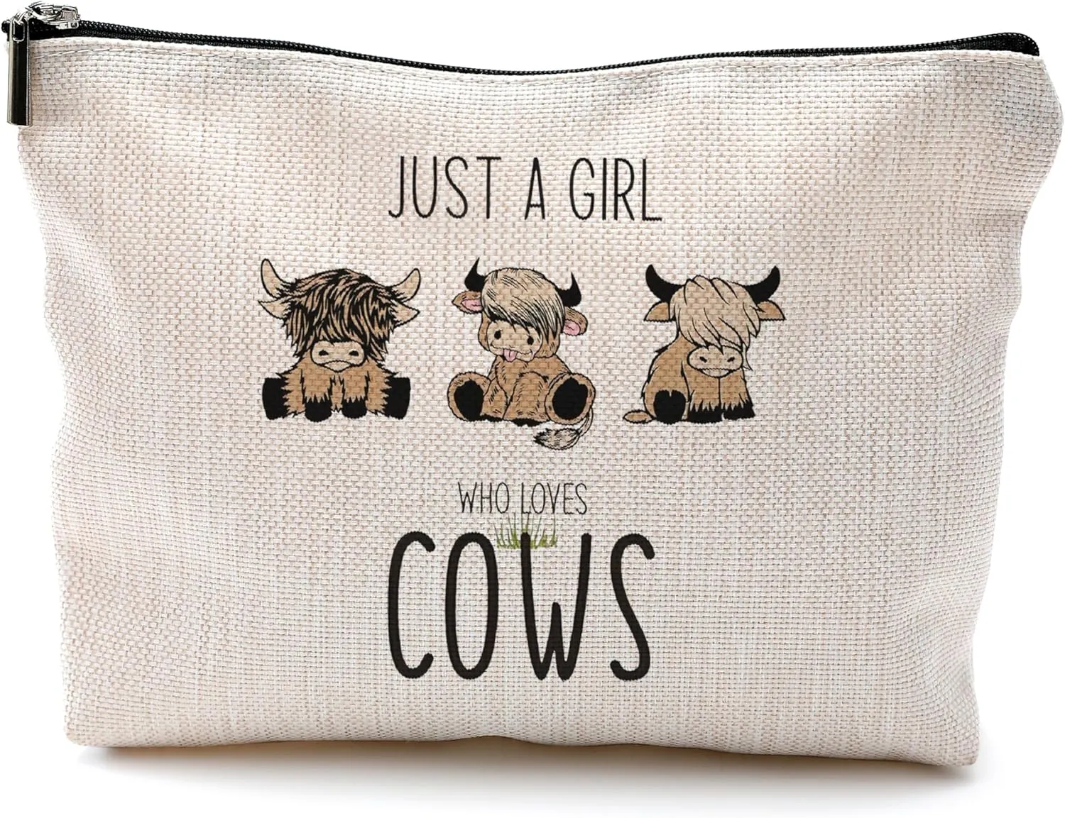 Western Cow Makeup Bag, Gifts for Women Who Love Cows, Cosmetic Bags With Zipper