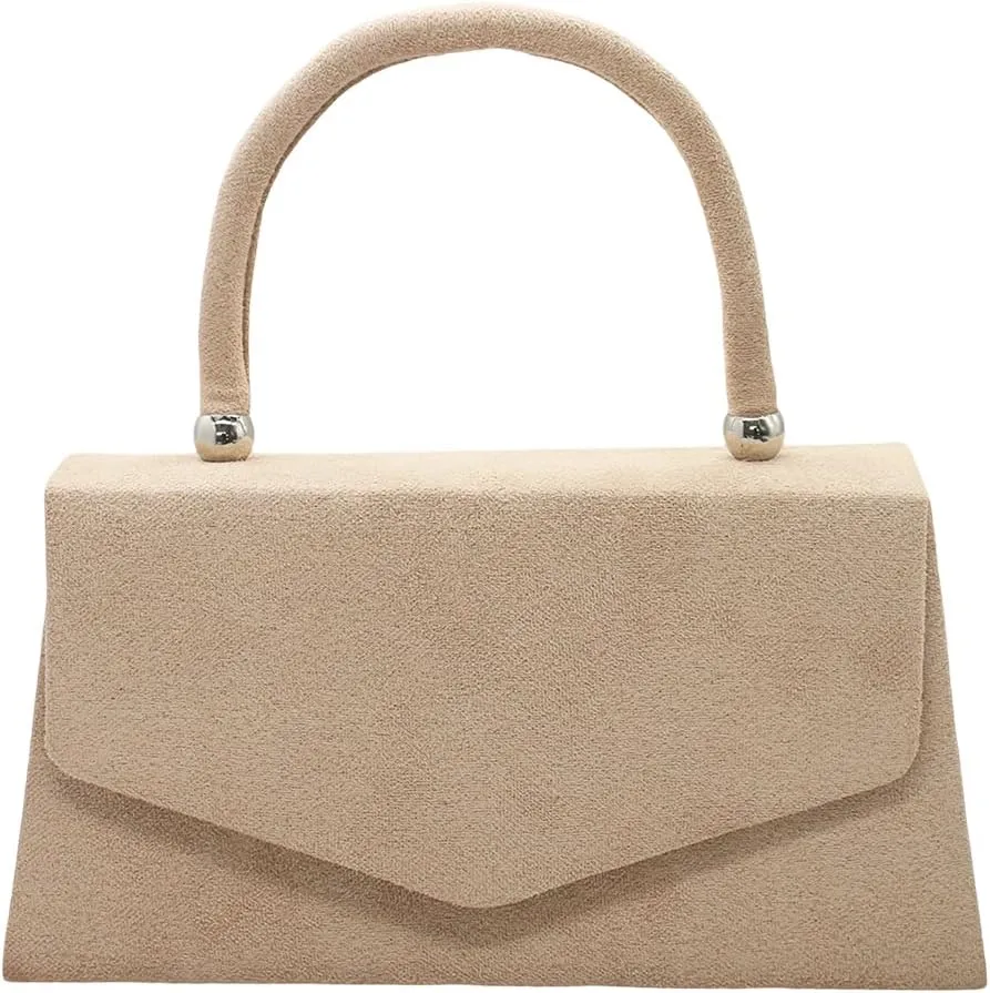 Women Suede Evening Bag Wedding Purse Cocktail Prom Handbag Formal Party Shoulder Bag