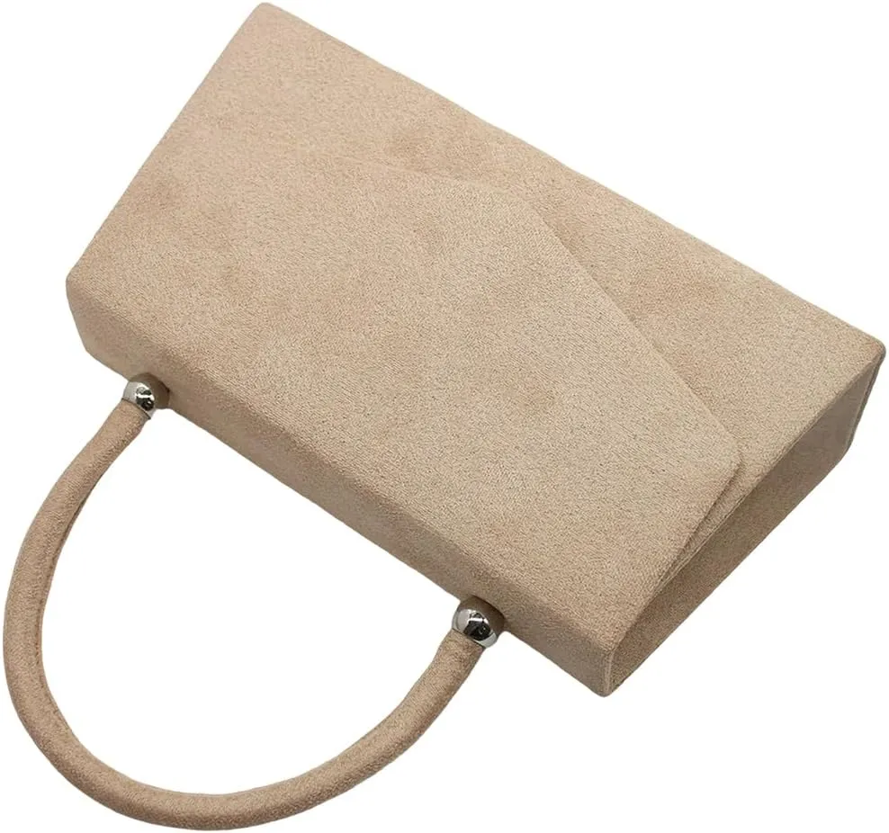 Women Suede Evening Bag Wedding Purse Cocktail Prom Handbag Formal Party Shoulder Bag