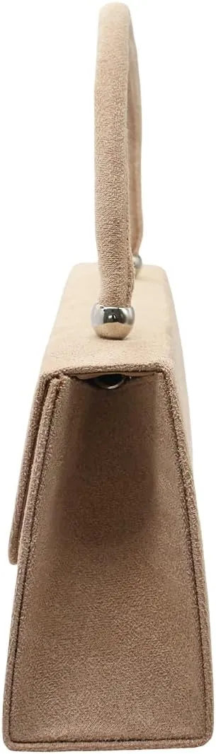 Women Suede Evening Bag Wedding Purse Cocktail Prom Handbag Formal Party Shoulder Bag