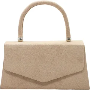 Women Suede Evening Bag Wedding Purse Cocktail Prom Handbag Formal Party Shoulder Bag