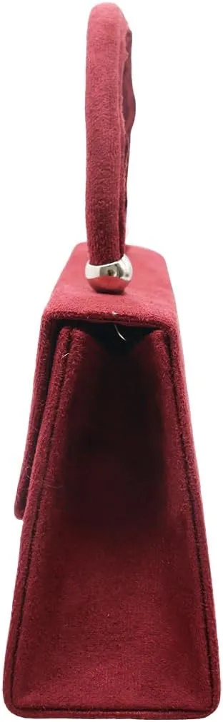 Women Suede Evening Bag Wedding Purse Cocktail Prom Handbag Formal Party Shoulder Bag