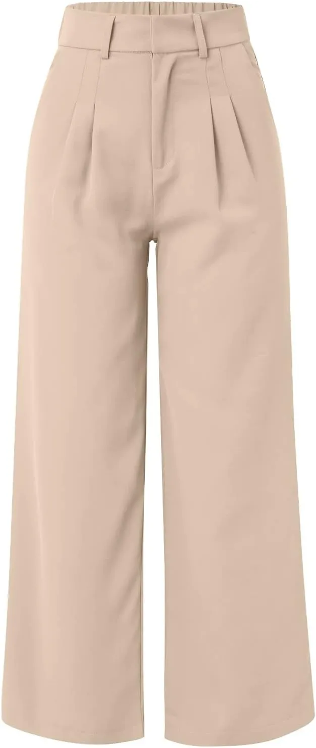Women's Cotton Linen Summer Fashion Pants Elastic Waist Long Lounge Slim Fit Trouser Trendy
