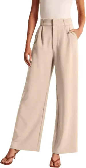 Women's Cotton Linen Summer Fashion Pants Elastic Waist Long Lounge Slim Fit Trouser Trendy